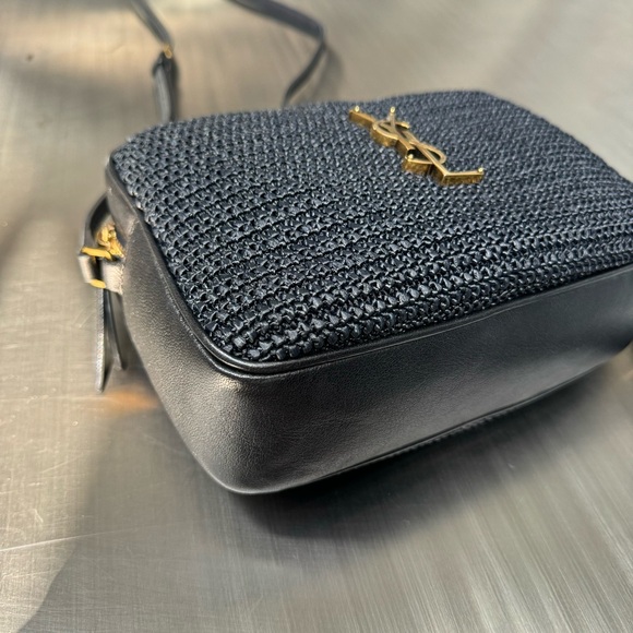 Saint Laurent YSL Raffia Lou Camera Bag in Black - Picture 3 of 9
